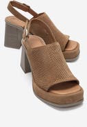 Forever & Always Shoes Penvia Block Heel Leather Platform Sandal