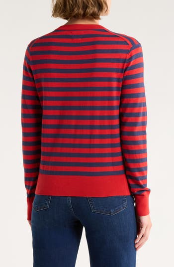 Stripe Button-Up Sweater