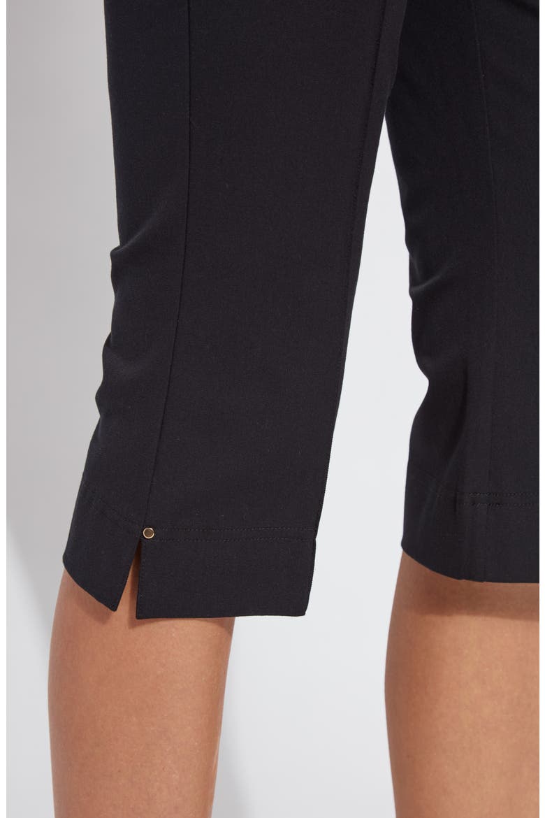 Amanda High Waist Pull-On Capri Pants, Alternate, color, BLACK