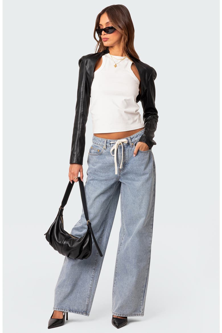 Wynn Low Rise Wide Leg Drawstring Jeans, Alternate, color, LIGHT-BLUE