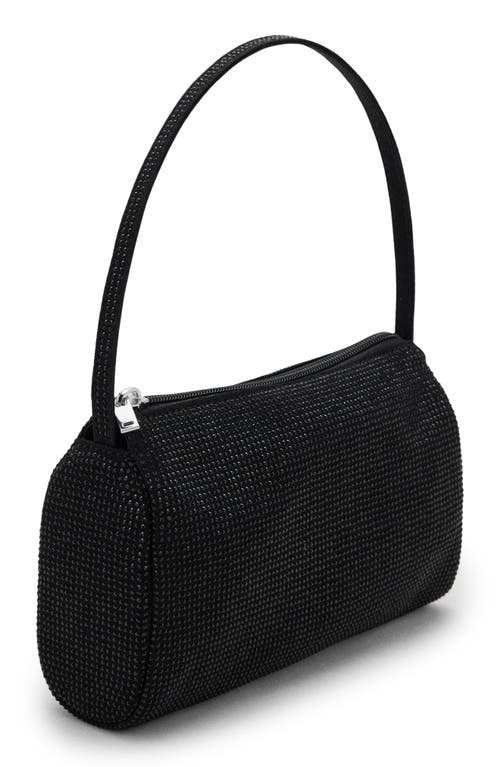 Mango X Kaia Gerber Rhinestone Handbag In Black