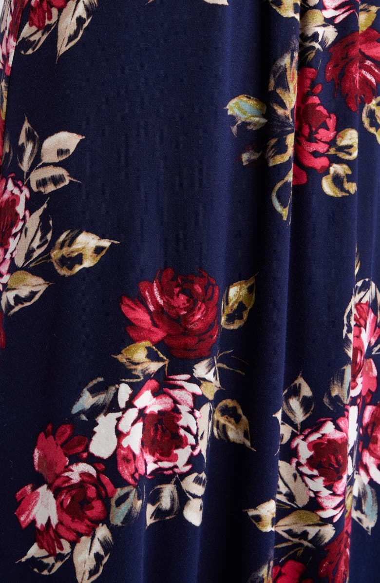 Loveappella Empire Waist Jersey Maxi Dress, Alternate, color, Navy