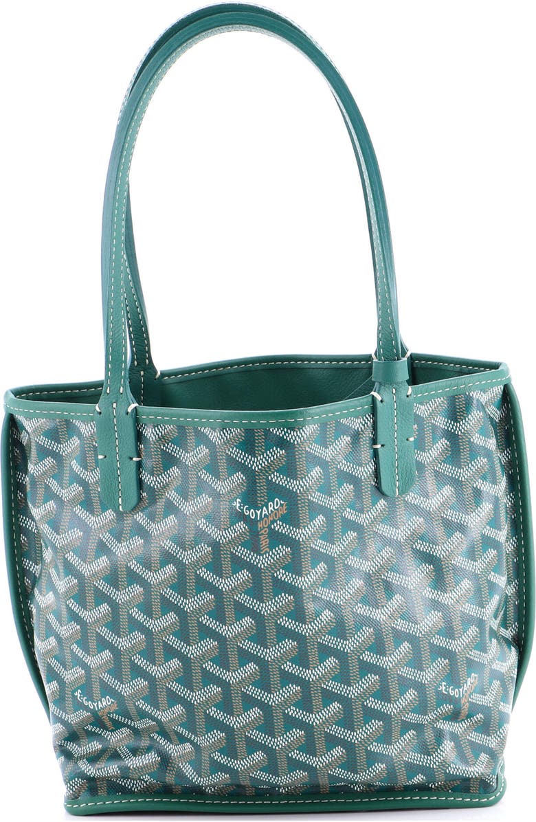 Pre-Owned Goyard Anjou Reversible Tote Coated Canvas Mini, Main, color, Green