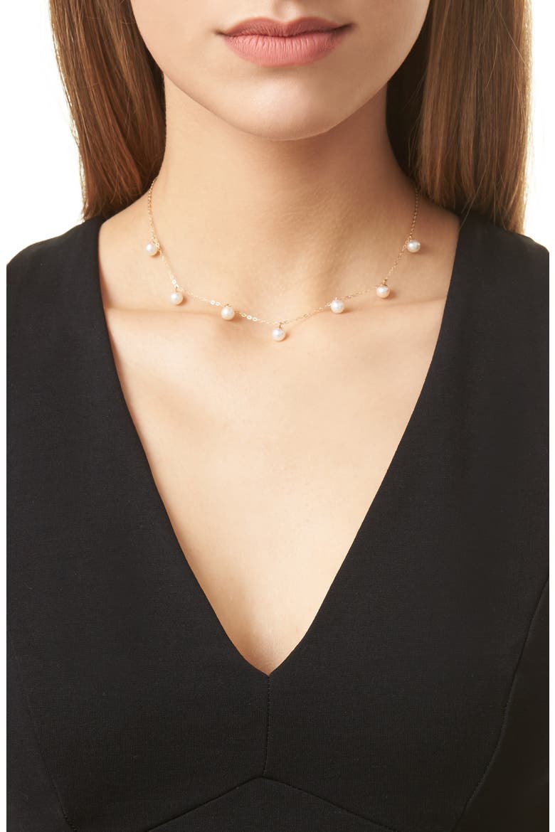 Pearl Collar Necklace, Alternate, color, YELLOW GOLD/ PEARL