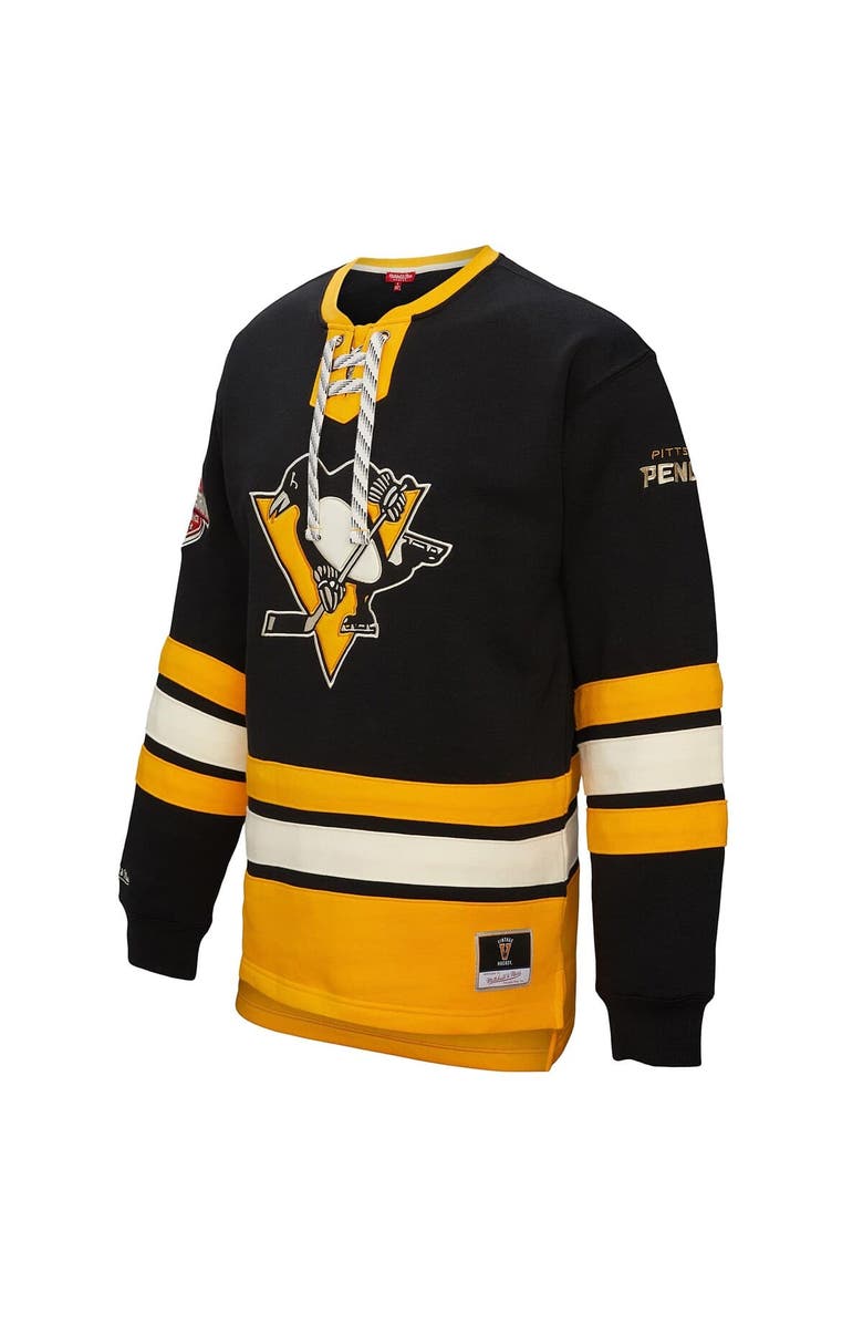 Mitchell & Ness Women's Mitchell & Ness Black Pittsburgh Penguins Heritage Lace-Up Pullover Sweatshirt, Alternate, color, Black