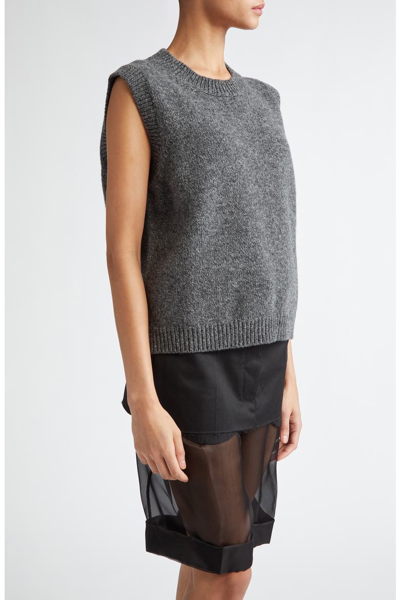 Marled Wool Sweater Vest, Alternate, color, DARK GREY