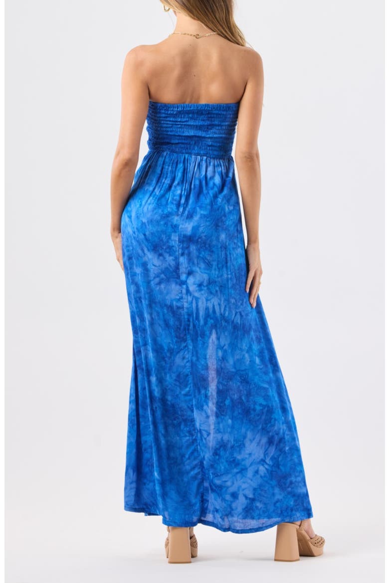 Emilia Strapless Maxi Dress, Alternate, color, MARBLED PACIFIC