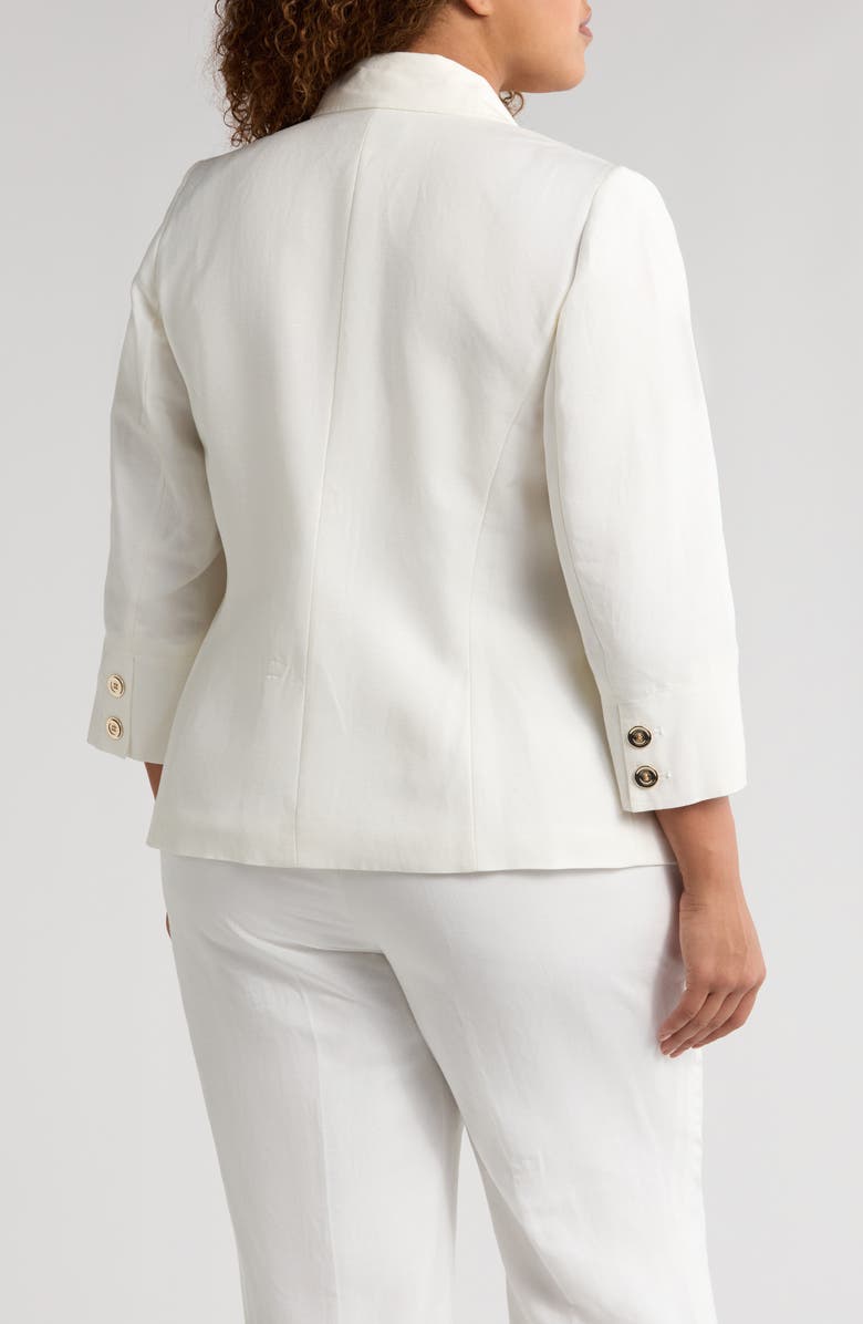 KASPER One-Button Linen Blend Jacket, Alternate, color, 