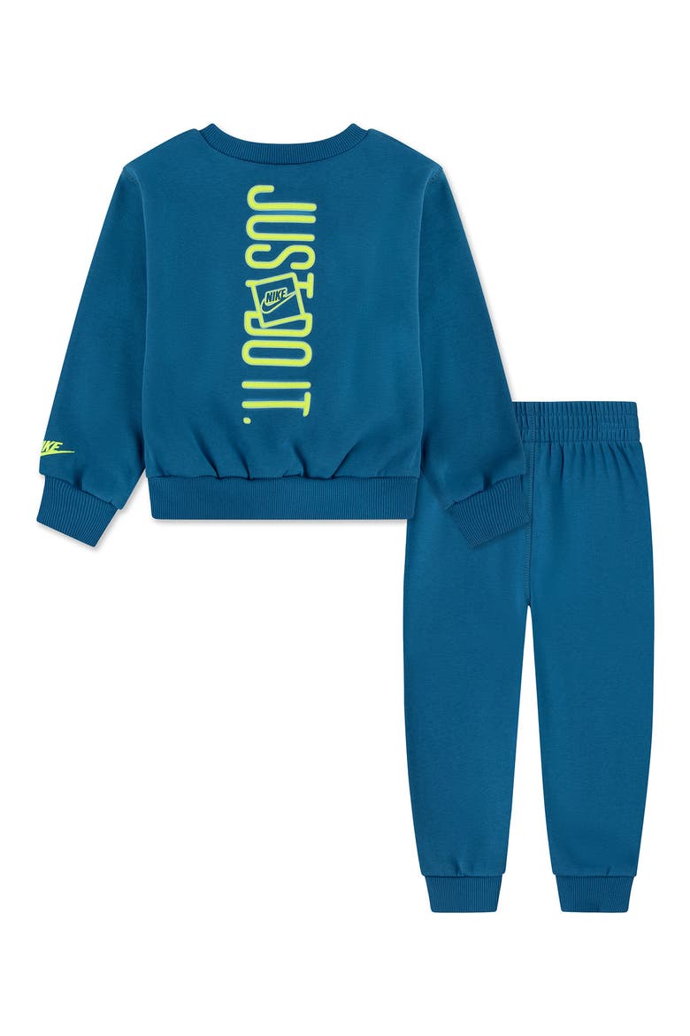 Kids' Sportswear Fleece Sweatshirt & Joggers Set, Alternate, color, BLUE/ GREEN ABYSS