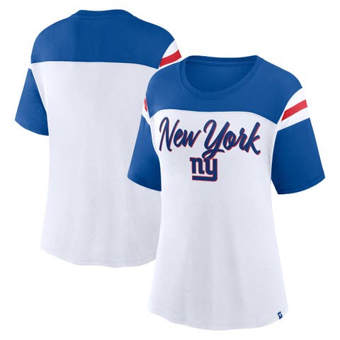 Women's Fanatics White/Royal New York Giants Cheer Chant Fashion Crop Top