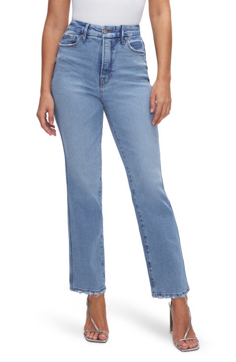 Good Curve High Waist Distressed Straight Leg Jeans