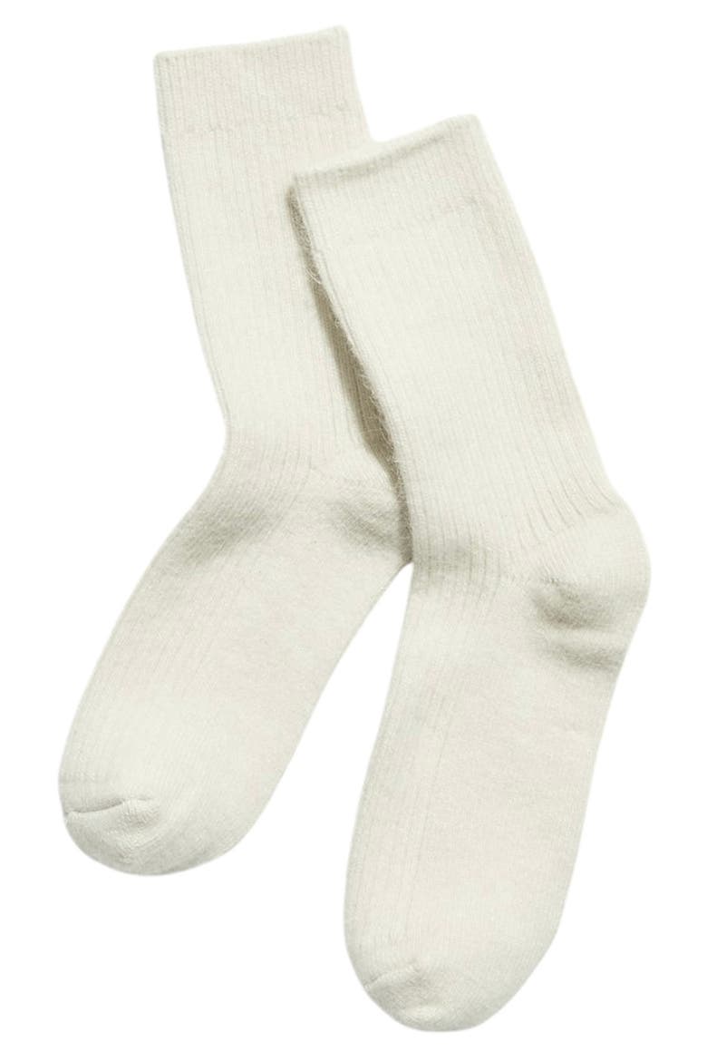 Cashmere Blend Cloud Socks, Alternate, color, CREME