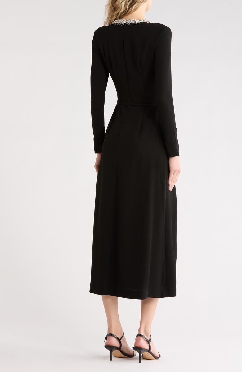 Simkhai Esther Colorblock Embellished Long Sleeve Midi Dress, Alternate, color, Ivory Multi