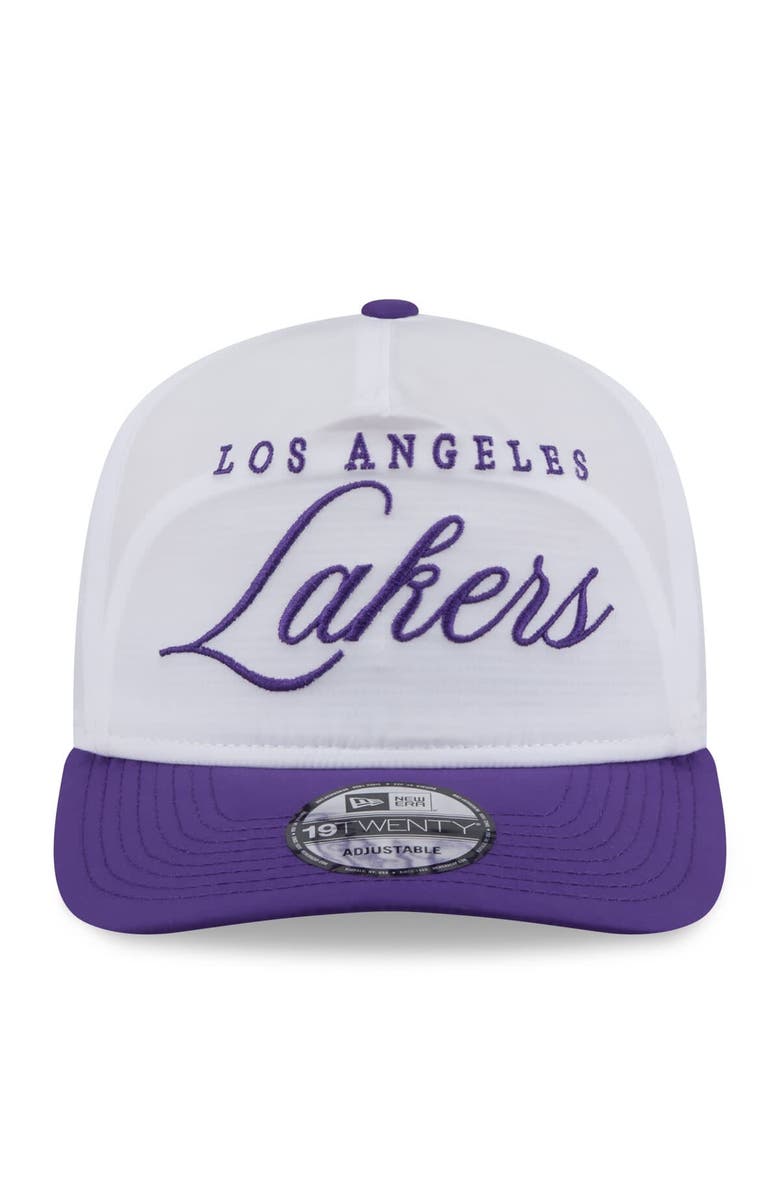 New Era Men's New Era White/Purple Los Angeles Lakers 2025 NBA Draft On-Stage Nylon 19TWENTY Adjustable Hat, Alternate, color, White