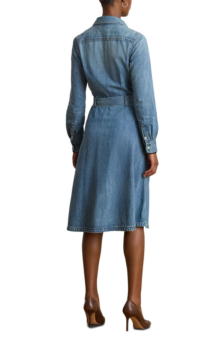 Lauren Ralph Lauren Belted Denim Shirtdress, Alternate, color, Odwin Wash