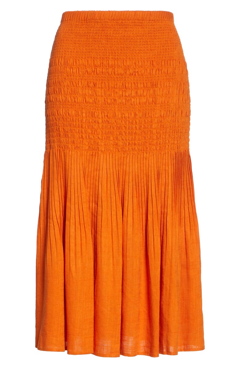 NICHOLAS Smocked Midi Skirt, Alternate, color, 