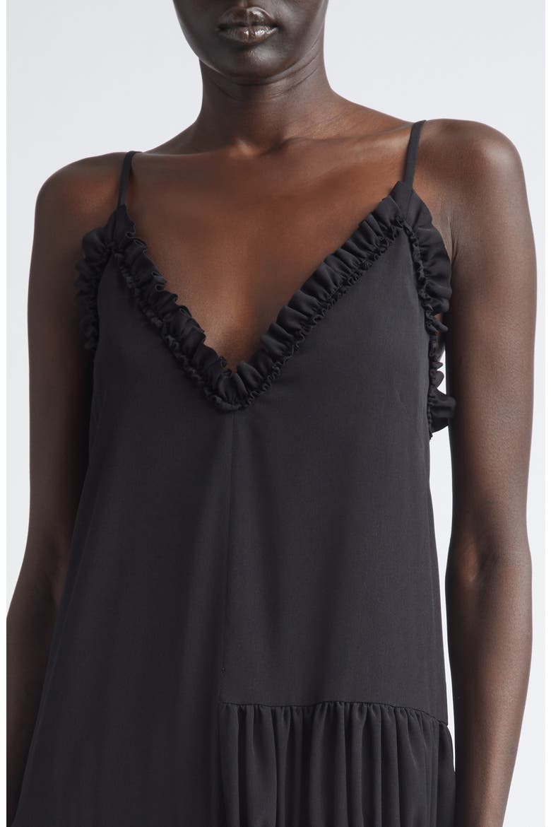 Crystal Embellished Draped Cape Dress, Alternate, color, BLACK