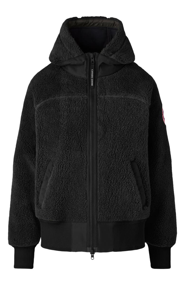Canada Goose Simcoe Fleece Zip-Up Hooded Jacket, Main, color, Black