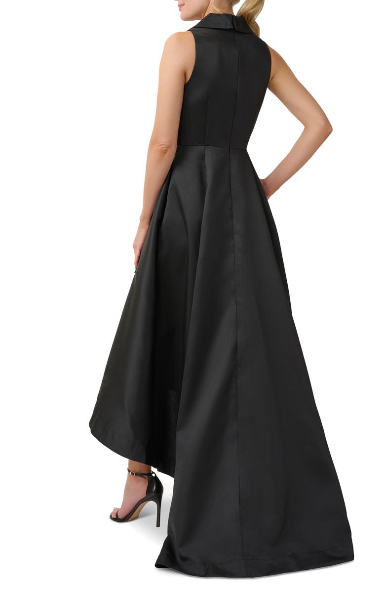 Adrianna Papell Tuxedo High-Low Satin Gown, Alternate, color, 