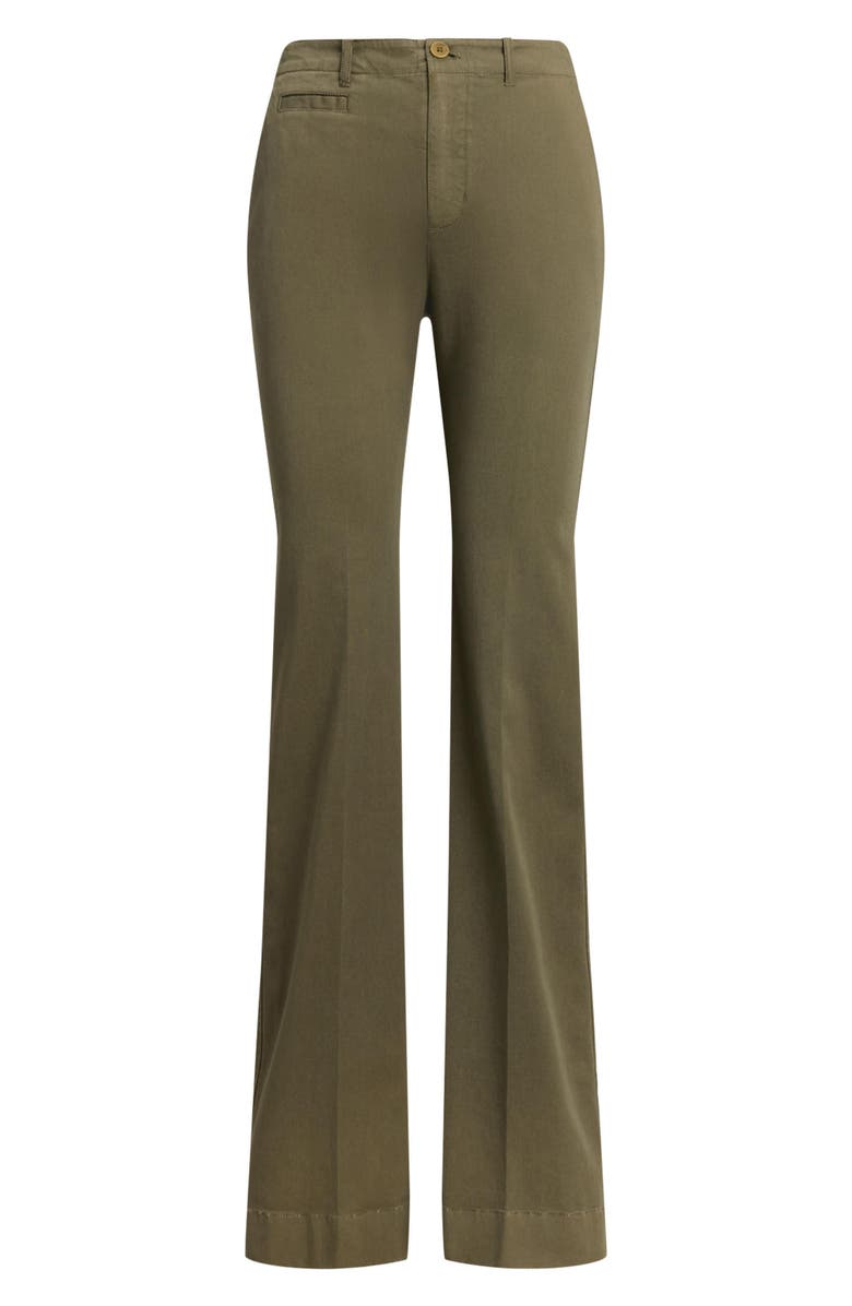 Lauren Ralph Lauren High Waist Flare Stretch Twill Chinos, Alternate, color, Botanic Olive