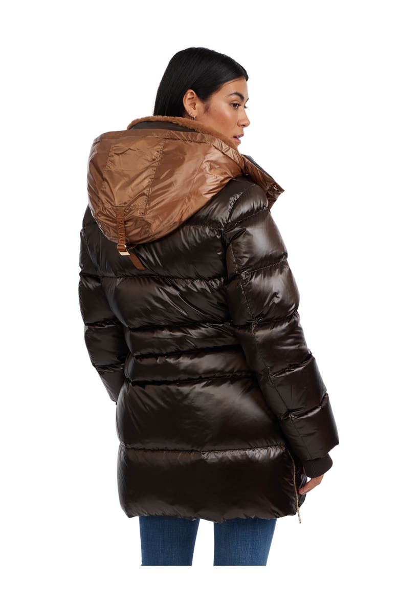 Lyra Channel Quilted Puffer with Detachable Hood, Alternate, color, Dark Oak