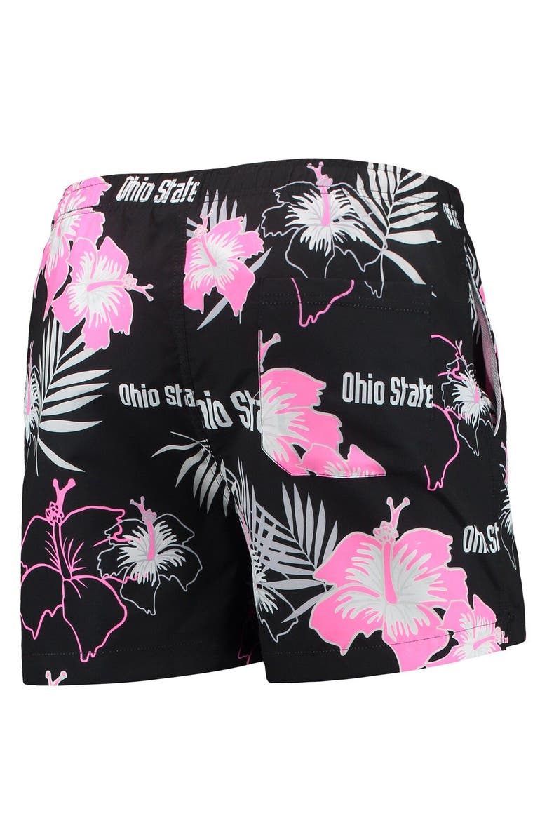 FOCO Men's FOCO Black Ohio State Buckeyes Neon Floral Swim Trunks, Alternate, color, 