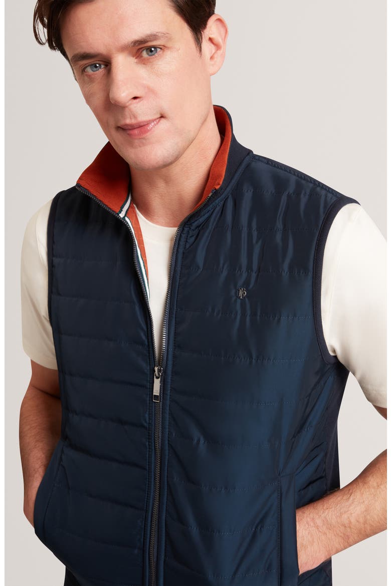 Pafavor Quilt Front Piqué Vest, Alternate, color, NAVY