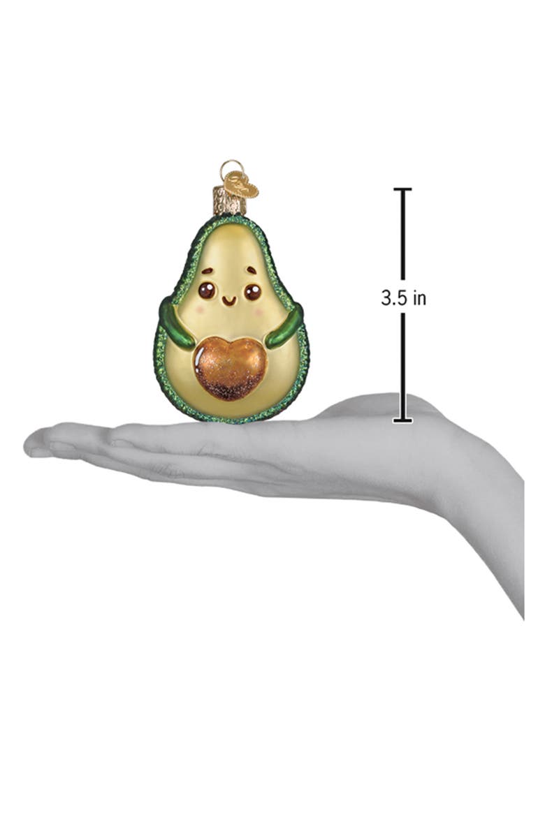 Happy Avocado Christmas Ornament, Alternate, color, GREEN
