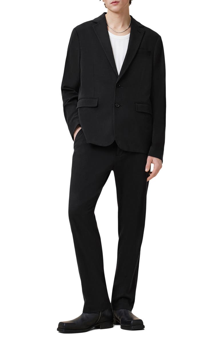 AllSaints Bay Solid Stretch Cotton Blend Sport Coat, Alternate, color, Black
