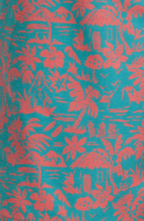 Fair Harbor The Bayberry Palm Print Swim Trunks In Stamped Palms