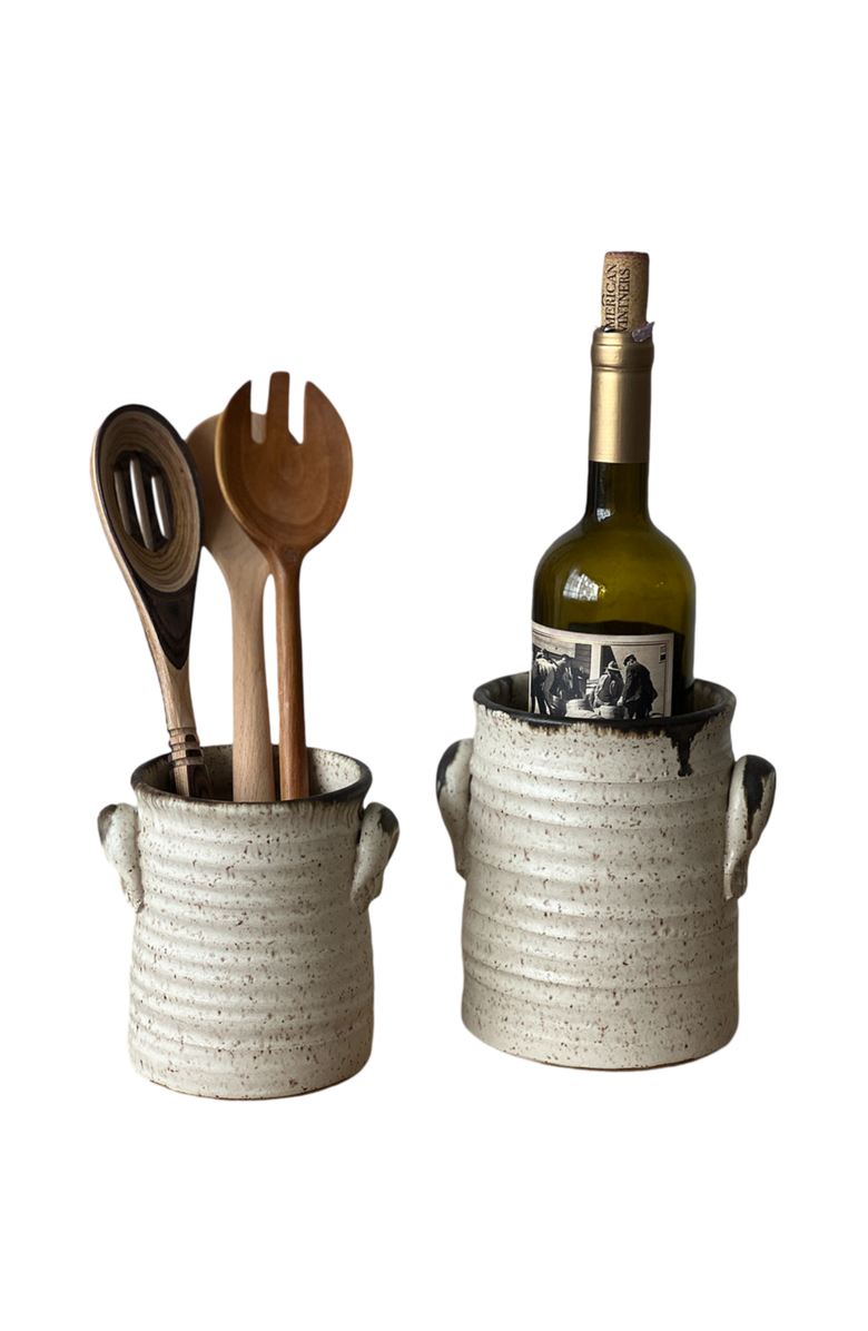 Gina de Santis Ceramics Luna Utensil Holders, Main, color, Sand - Small