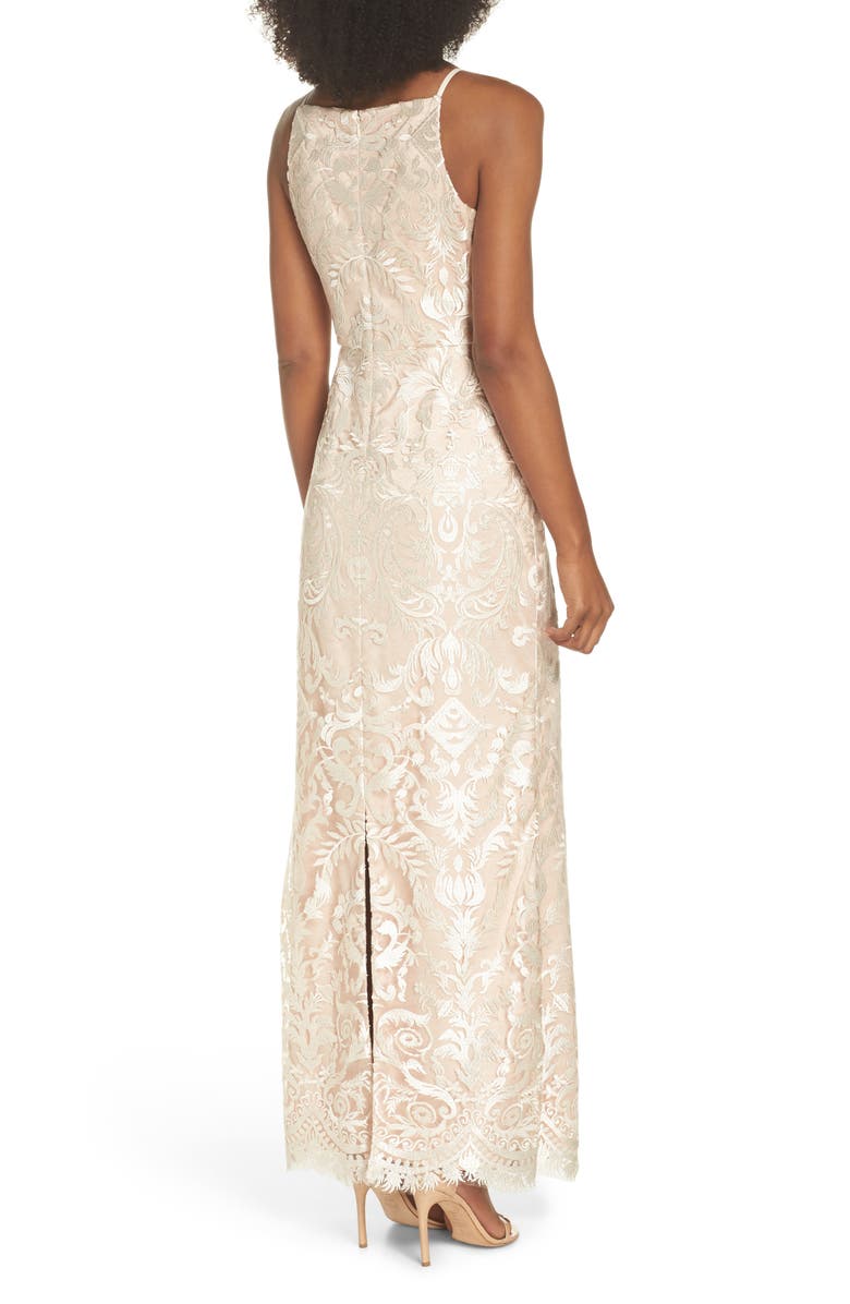 Vince Camuto Sleeveless Embroidered Gown, Alternate, color, 