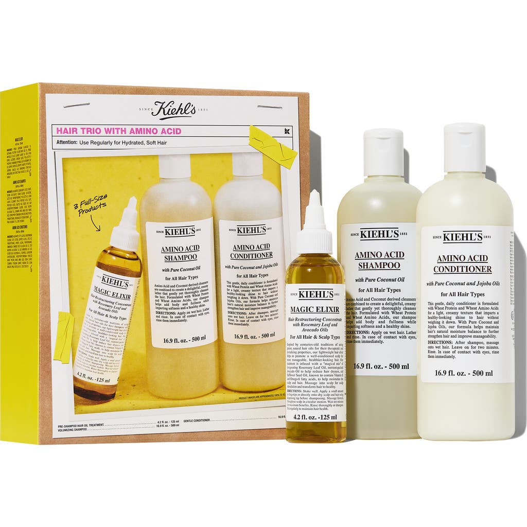 Kiehl's Since 1851 Hair Trio With Amino Acid Gift Set $119 Value In Transparent