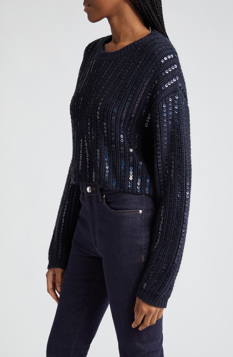 Cinq à Sept Phoebe Sequin Crop Sweater, Alternate, color, 