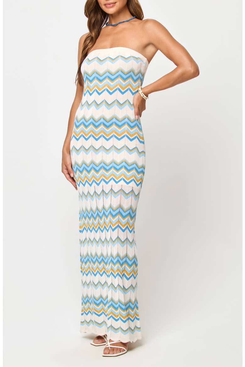 Hallie Strapless Maxi Cover-Up Dress, Alternate, color, GOLD COAST