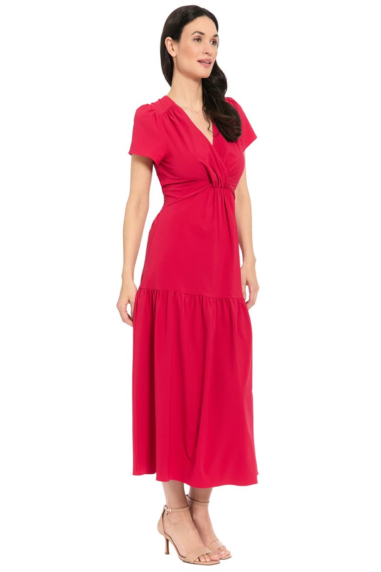 Short Sleeve Twisted Empire Waist Maxi Dress, Alternate, color, CERISE