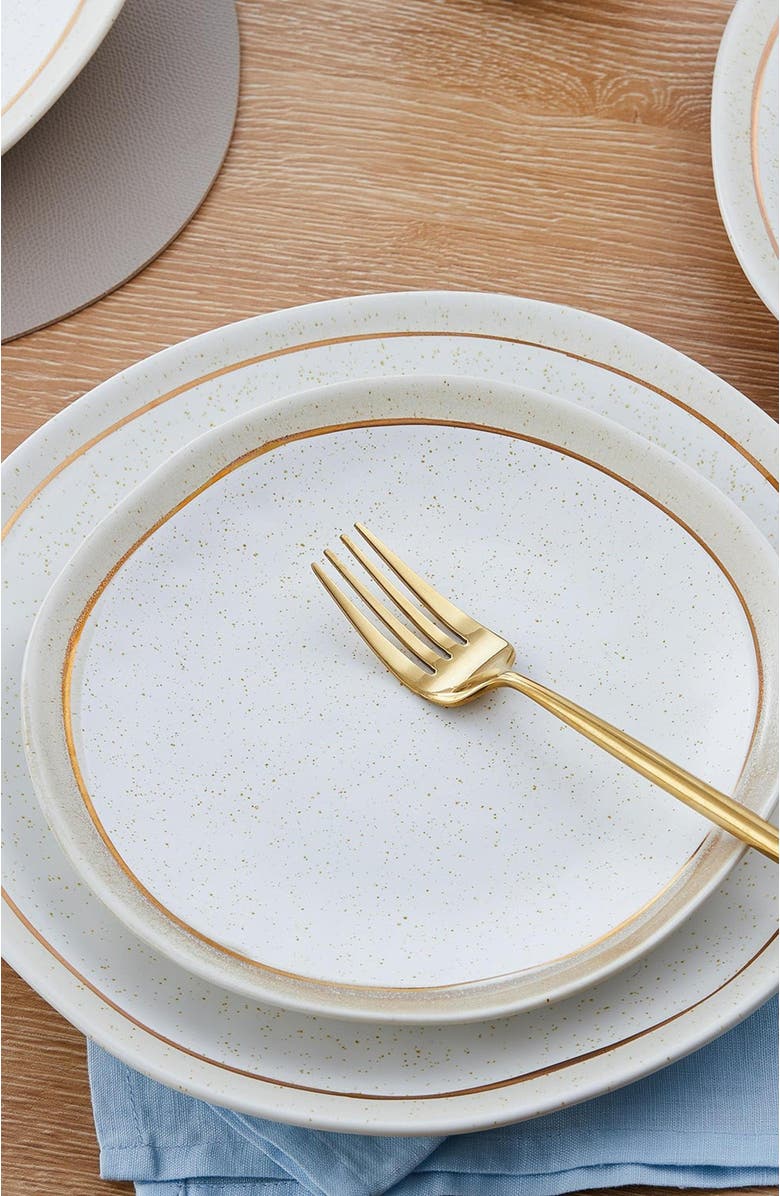 Stone Lain Clara Porcelain 16-Piece Dinnerware Set, Alternate, color, White