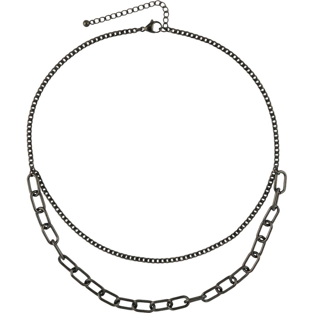 Rebl Gender Inclusive Double Layer Paperclip Chain Necklace
