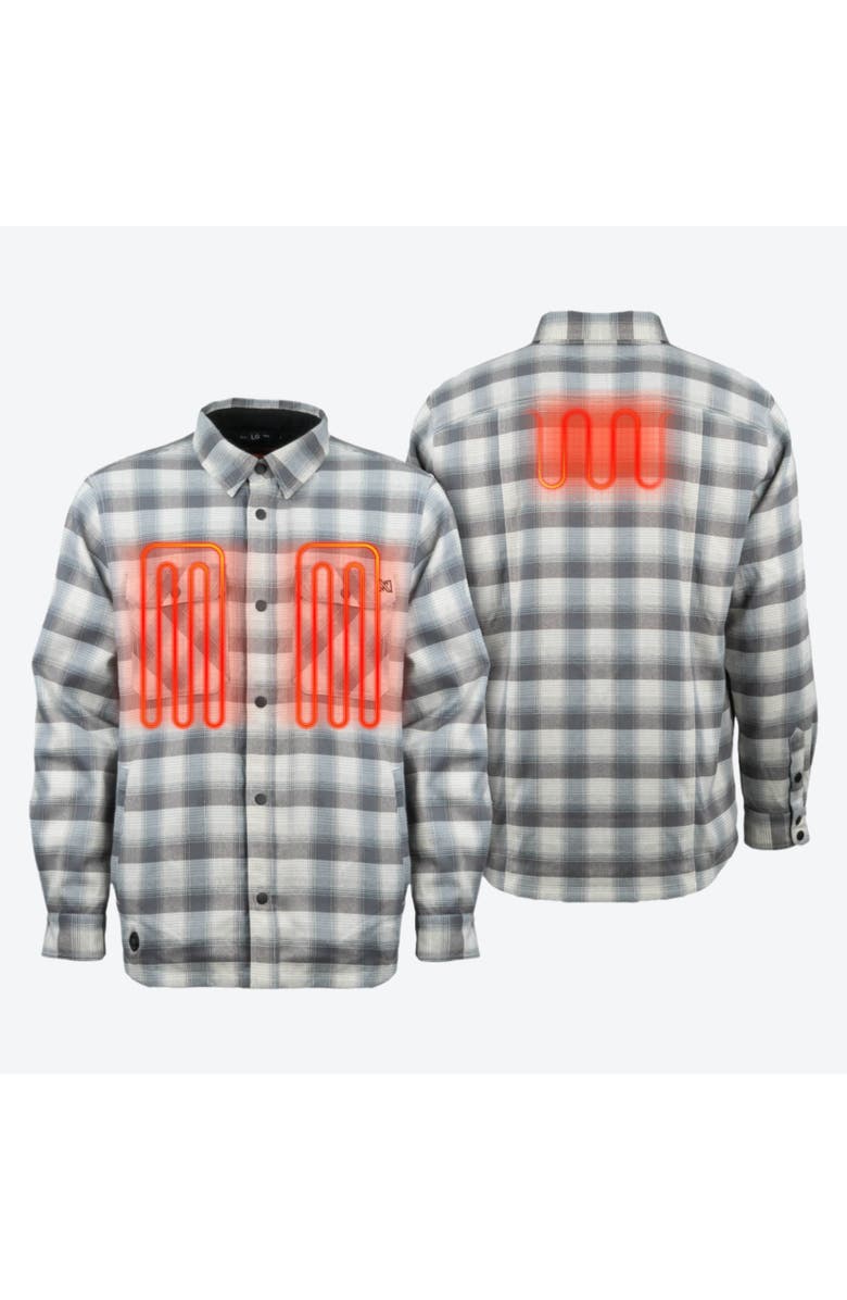 Mobile Warming 3 Season Flannel Heated Shirt Jacket, Alternate, color, Grey