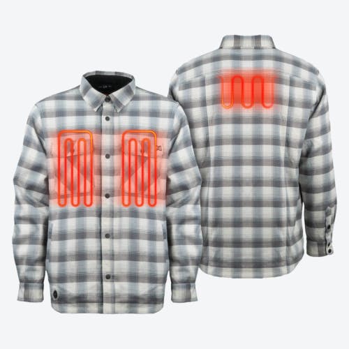 Mobile Warming 3 Season Flannel Heated Shirt Jacket In Multi