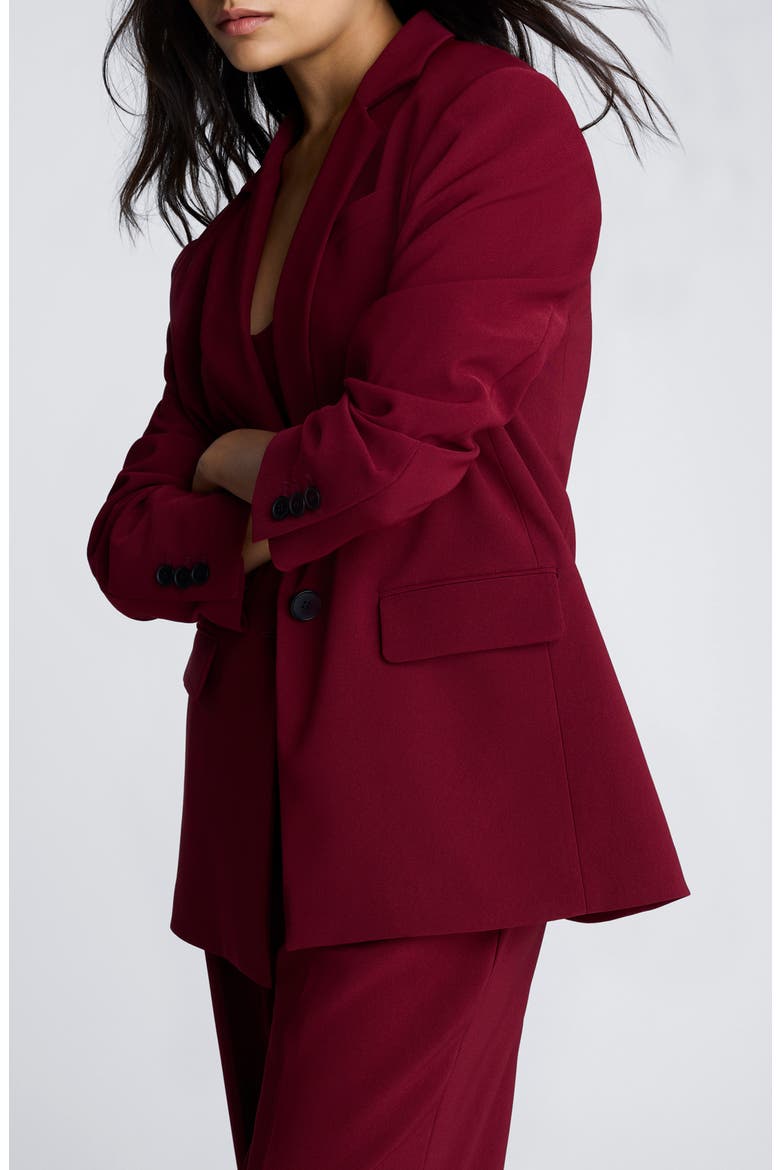 One-Button Stretch Crepe Blazer, Alternate, color, WINEBERRY