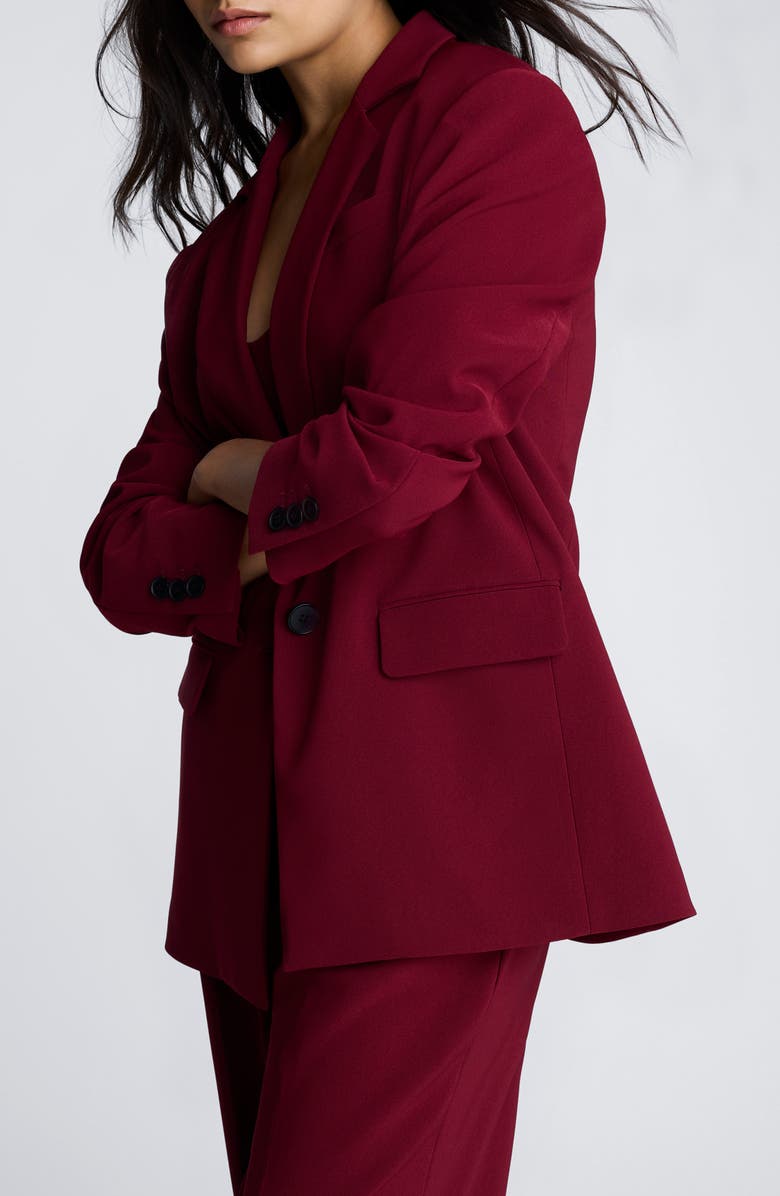 Kenneth Cole One-Button Stretch Crepe Blazer, Alternate, color, Wineberry