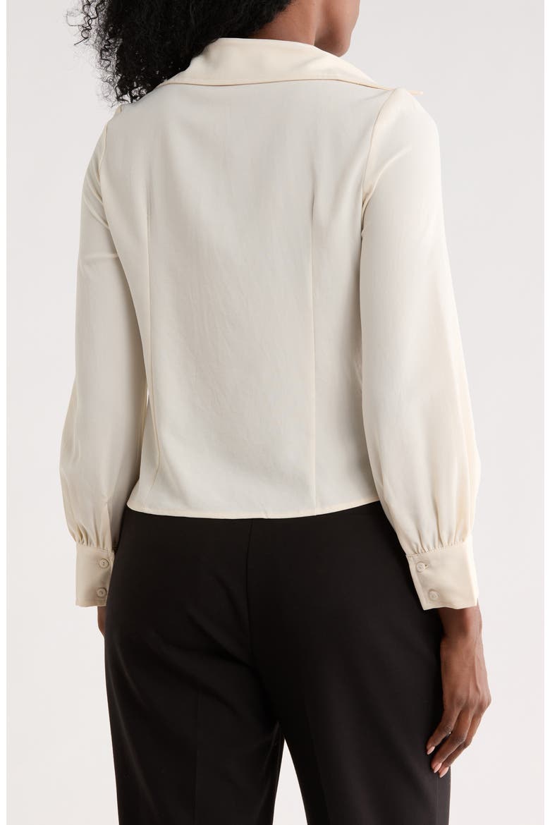Cutout Blouse with Spread Collar, Alternate, color, SAND