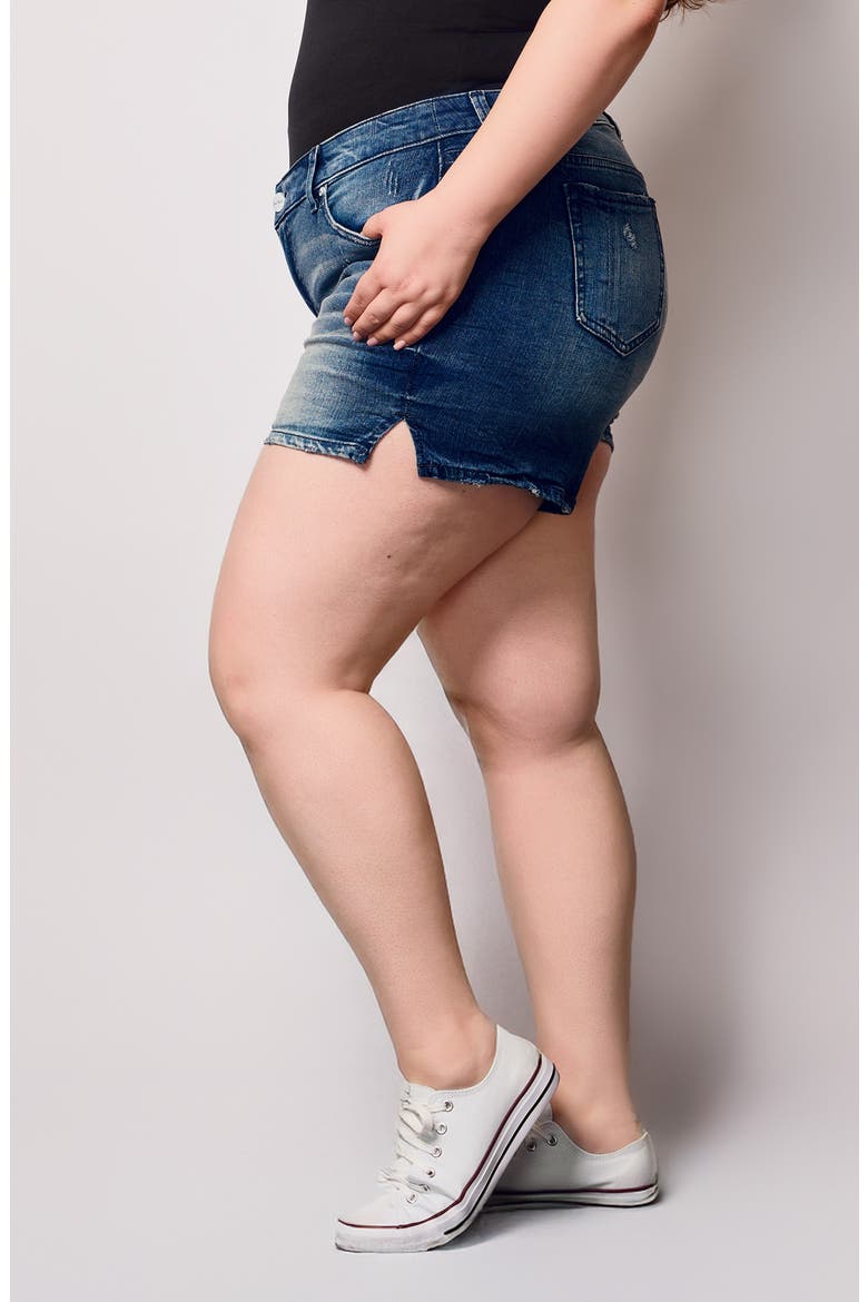 Side Vent Denim Shorts, Alternate, color, ARIA