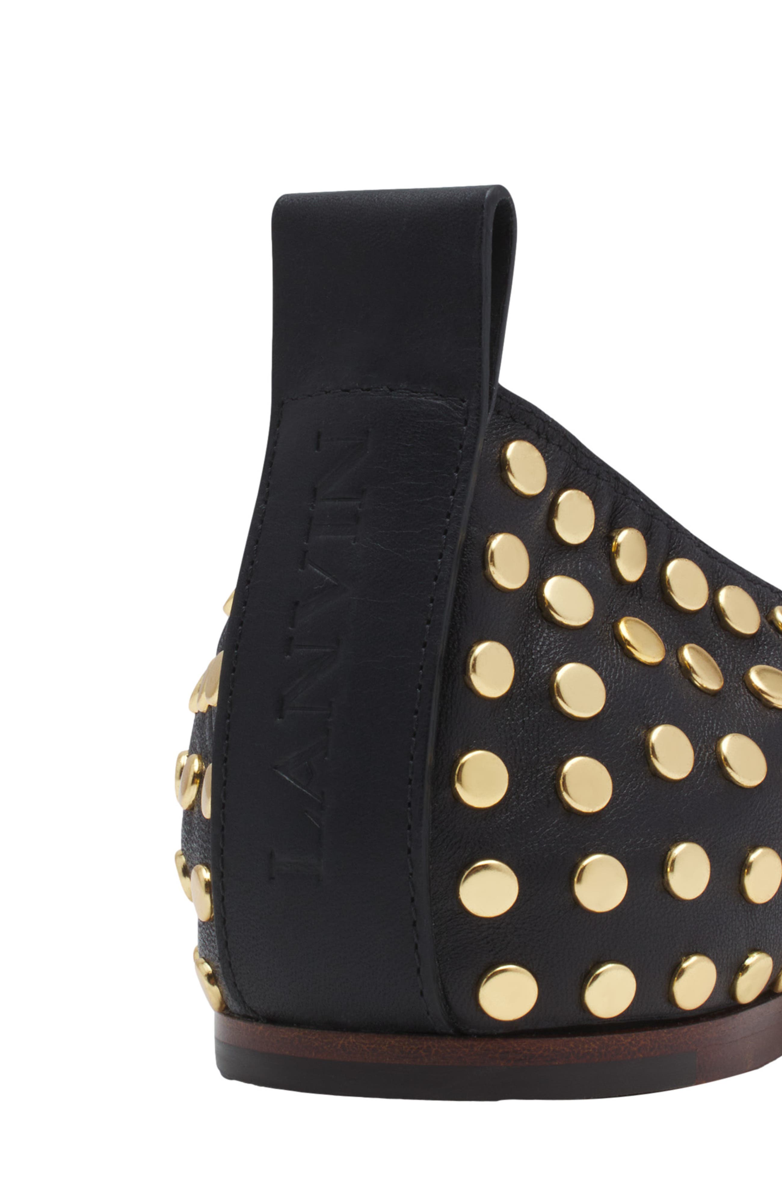 Lanvin THE LEATHER BALLERINA FLAT WITH STUDS, Alternate, color, 