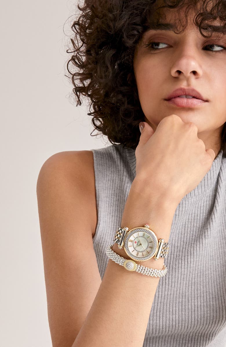 MICHELE Caber Diamond Bracelet Watch, 35mm, Alternate, color, 