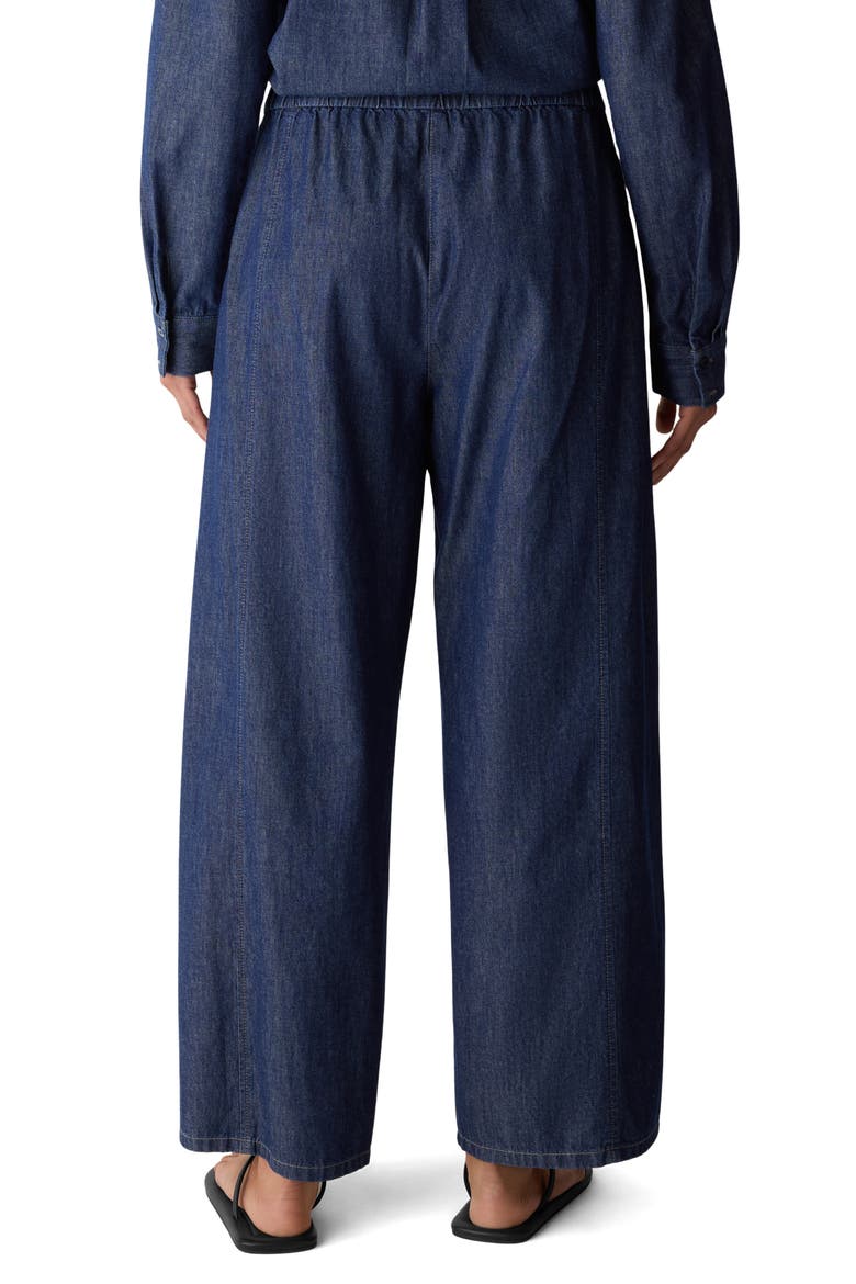 High Waist Ankle Wide Leg Organic Cotton Denim Pants, Alternate, color, DARK INDIGO