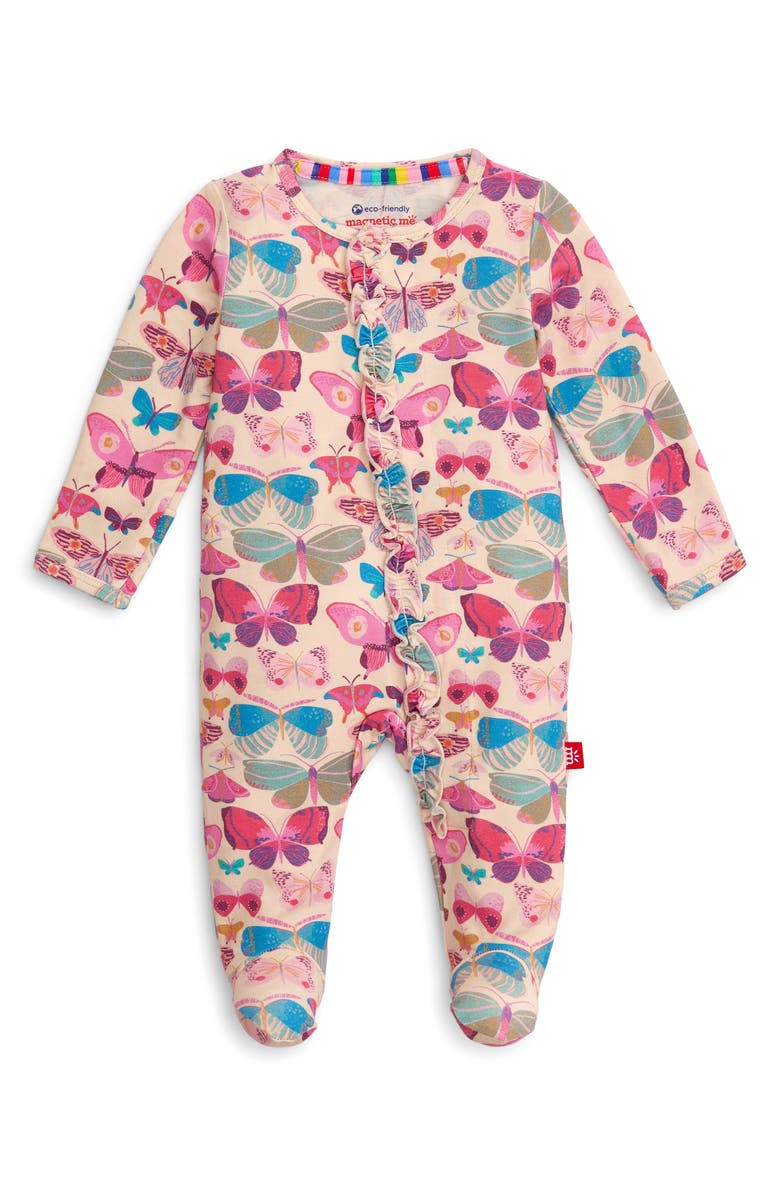 Magnetic Me All A-Flutter Butterfly Print Footie, Main, color, 