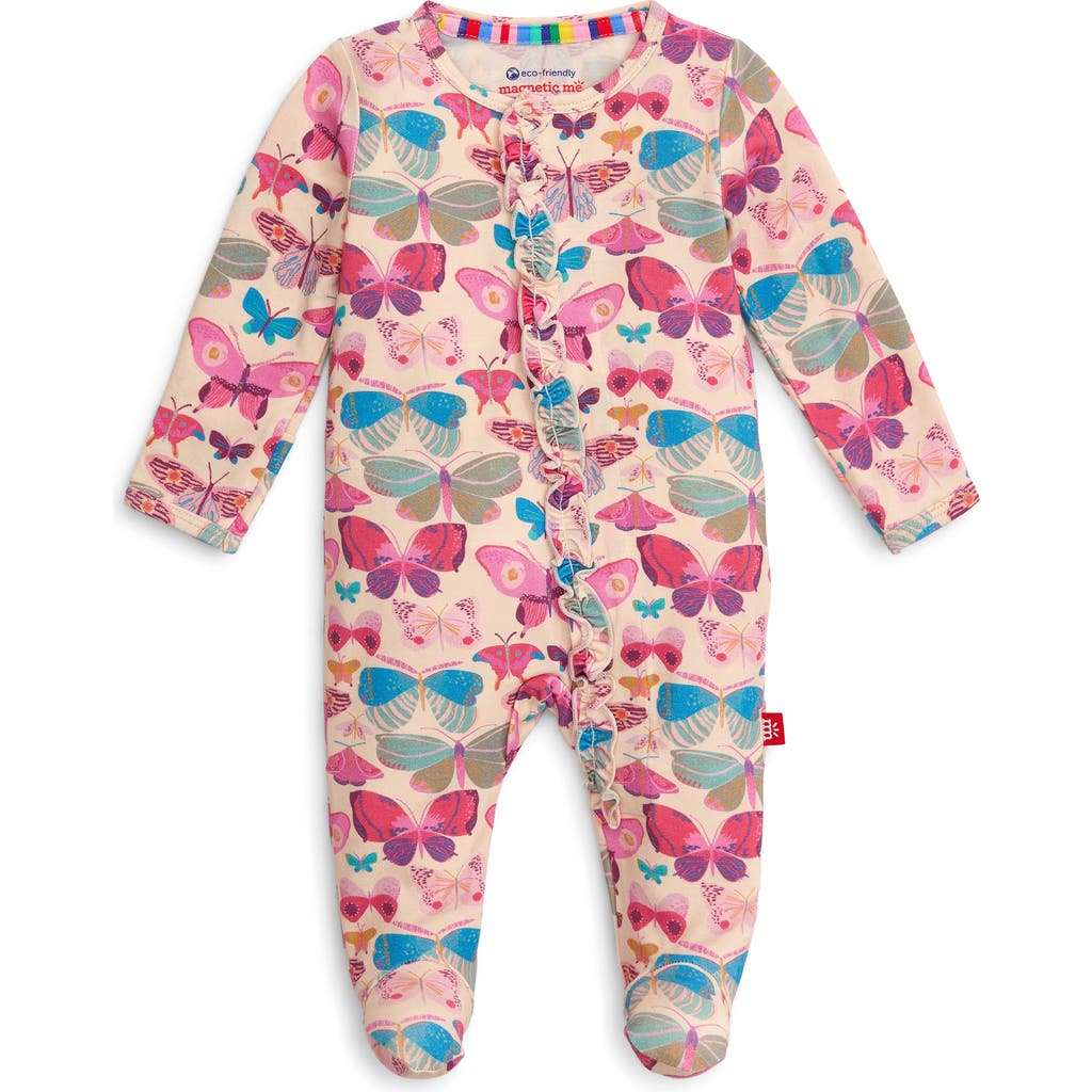 Magnetic Me All A-flutter Butterfly Print Footie In Pink