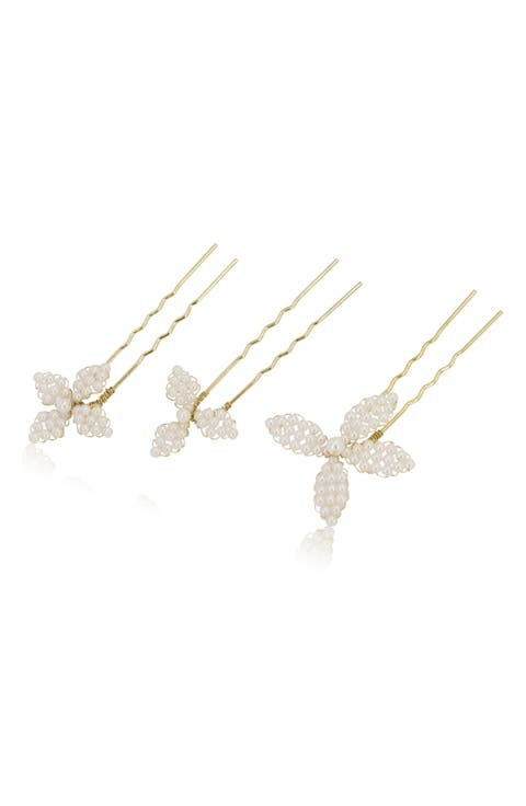 Gisella Set of 3 Imitation Pearl Hair Pins